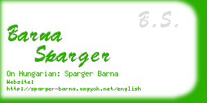 barna sparger business card